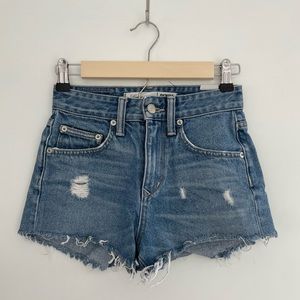 Lovers + Friends High Waist Denim Cut Off Shorts Size 23